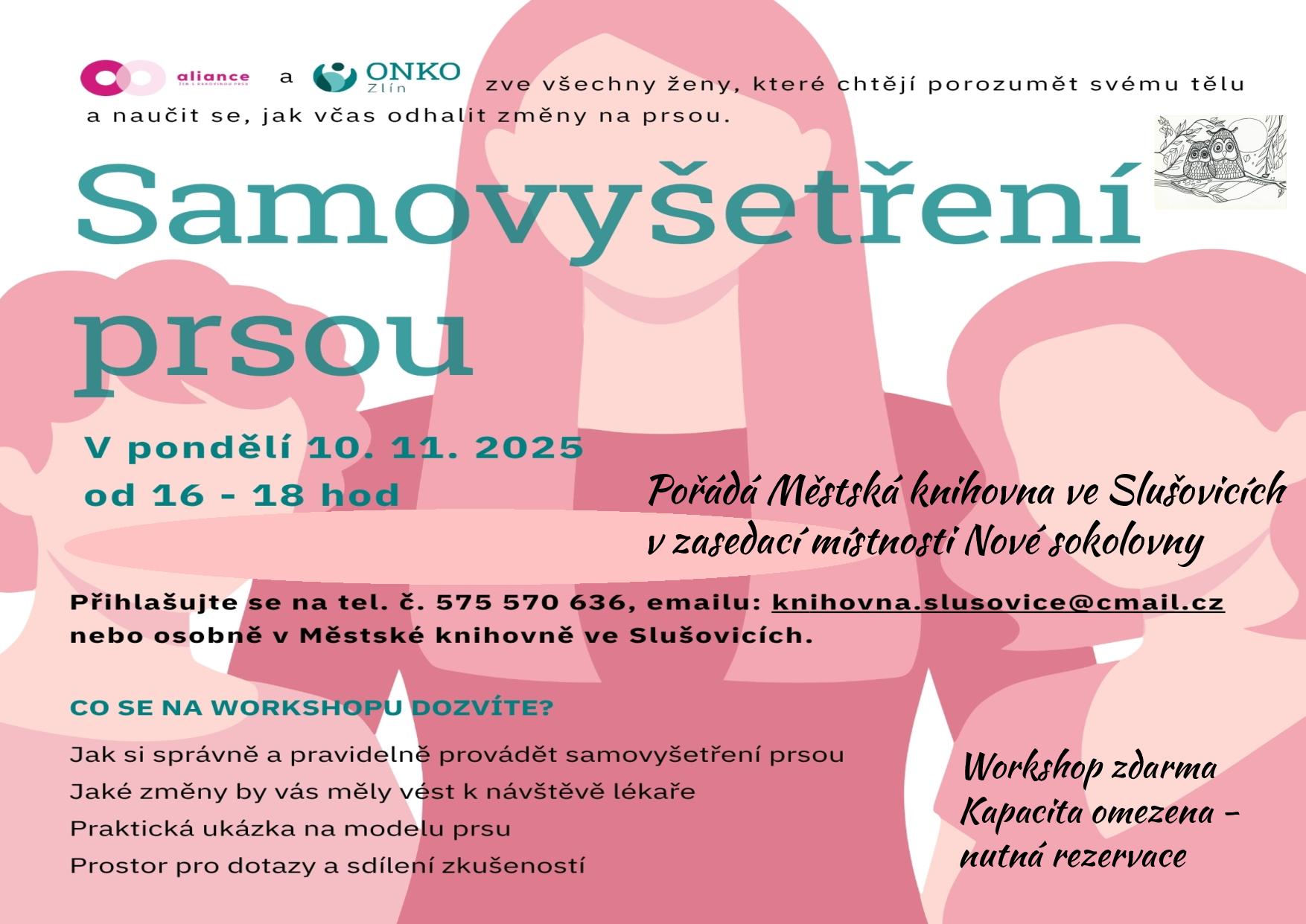 Plakátek Workshop samovyšetření